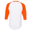 Augusta Sportswear Men's White/Orange Three-Quarter Raglan Sleeve Baseball Jersey