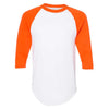 Augusta Sportswear Men's White/Orange Three-Quarter Raglan Sleeve Baseball Jersey