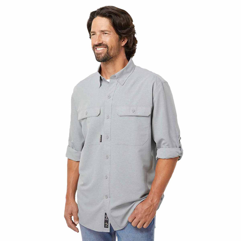 Dri Duck Men's Grey Crossroads Woven Shirt