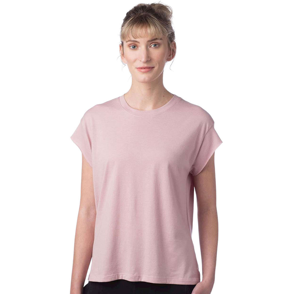 Alternative Apparel Women's Rose Quartz Earthleisure Modal Triblend Muscle Tee