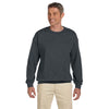 Jerzees Men's Black Heather 9.5 Oz. Super Sweats Nublend Fleece Crew