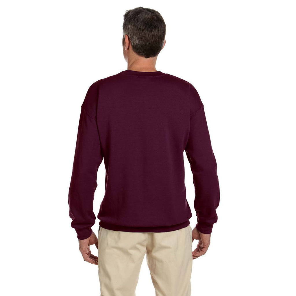 Jerzees Men's Maroon 9.5 Oz. Super Sweats Nublend Fleece Crew