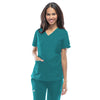 Cherokee Women's Teal Blue Workwear Premium Core Stretch V-Neck Top