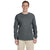 Fruit of the Loom Men's Charcoal Grey 5 oz. HD Cotton Long-Sleeve T-Shirt