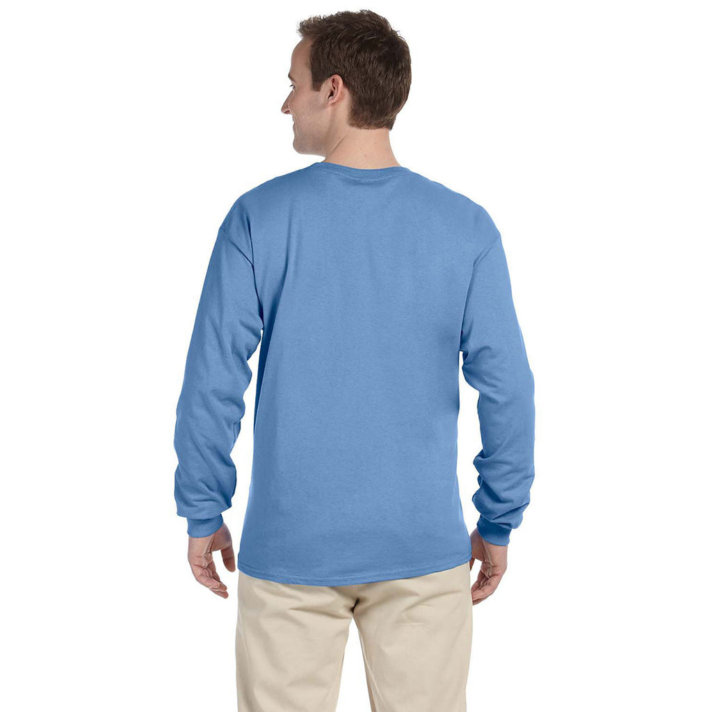 Fruit of the Loom Men's Columbia Blue 5 oz. HD Cotton Long-Sleeve T-Shirt