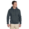 Jerzees Men's Black Heather 9.5 Oz. Super Sweats Nu-Blend Fleece Pullover Hood