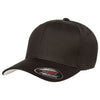 Flexfit Black 6-Panel Structured Mid-Profile Cotton Twill Cap