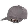 Flexfit Grey 6-Panel Structured Mid-Profile Cotton Twill Cap