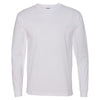 Bayside Men's White USA-Made 100% Cotton Long Sleeve T-Shirt