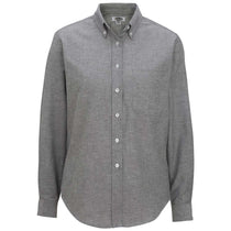 Edwards Women's Grey/Black Long Sleeve Oxford Shirt