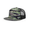 Richardson Tiger Camo/Black Mesh Back Wool Blend Flatbill Trucker Hat