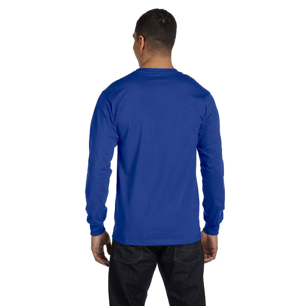 Hanes Men's Deep Royal 6.1 oz Long-Sleeve Beefy-T