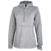 Charles River Women's Light Grey Heathered Fleece Quarter Zip Hoodie