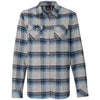 Burnside Women's Grey/Blue Yarn-Dyed Long Sleeve Flannel Shirt