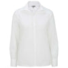 Edwards Women's White Lightweight Open Neck Poplin Blouse