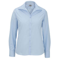 Edwards Women's Blue Lightweight Open Neck Poplin Blouse
