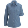 Edwards Women's Chambray Light Blue Roll-Up Sleeve Shirt