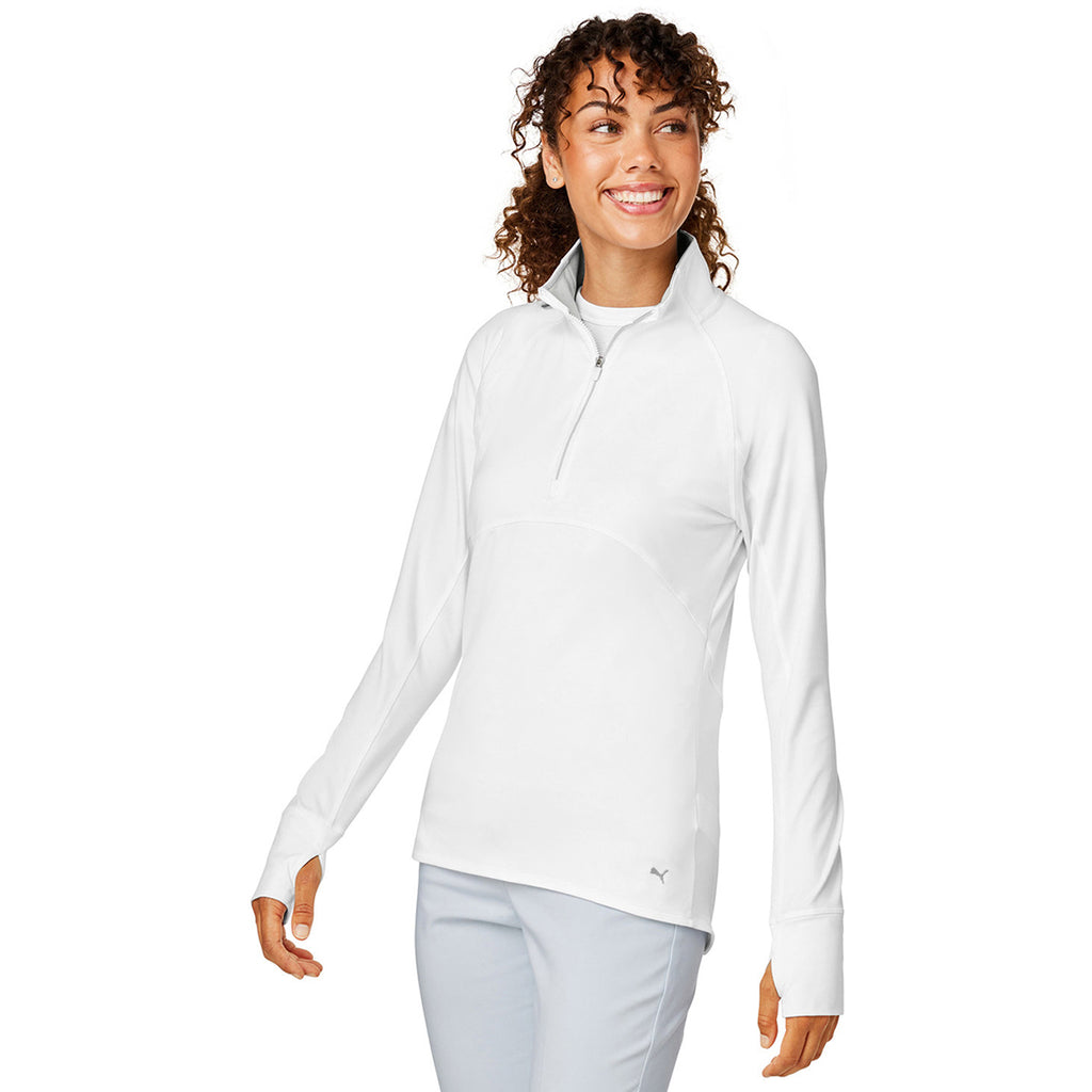 Puma Golf Women's Bright White Gamer Golf 1/4 Zip