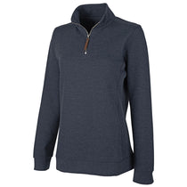 Charles River Women's Heather Navy Hudson Quarter Zip Pullover