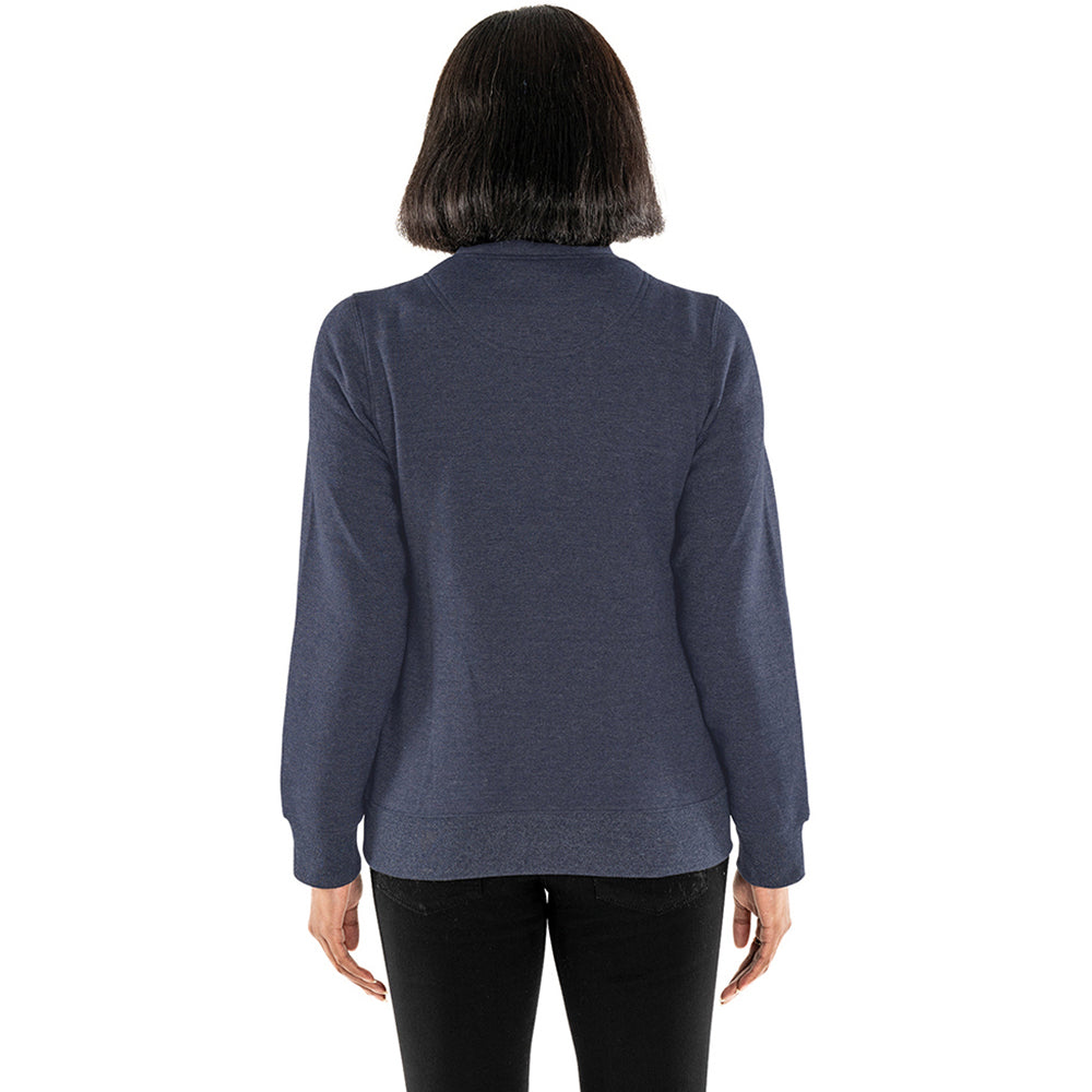 Charles River Women's Heather Navy Crosswind Quarter Zip Sweatshirt