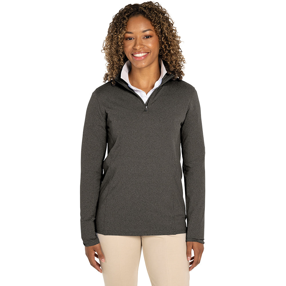 Charles River Women's Graphite Heathered Eco-Logic Stretch Quarter Zip