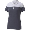 Puma Golf Women's Peacoat Heather Colorblock Golf Polo