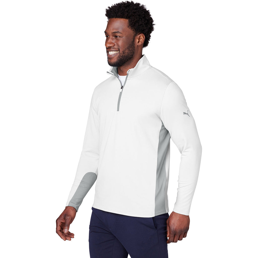 Puma Golf Men's Bright White Gamer Golf 1/4 Zip