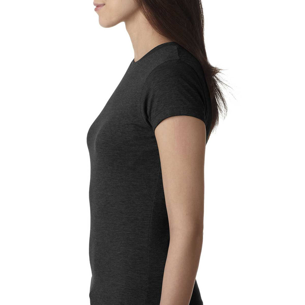 Next Level Women's Black Poly/Cotton Short-Sleeve Tee