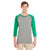 Jerzees Men's Oxford/Irish Green Heather 4.5 Oz Tri-Blend Baseball Raglan