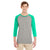 Jerzees Men's Oxford/Mint Heather 4.5 Oz Tri-Blend Baseball Raglan