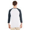 Jerzees Men's White Heather/Black Heather 4.5 Oz Tri-Blend Baseball Raglan