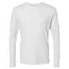 Next Level Men's Heather White Triblend Long-Sleeve Crew Tee