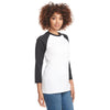 Next Level Unisex Black/White CVC 3/4 Sleeve Raglan Baseball T-Shirt