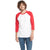 Next Level Unisex Red/White CVC 3/4 Sleeve Raglan Baseball T-Shirt