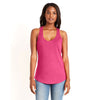 Next Level Women's Hot Pink Gathered Racerback Tank