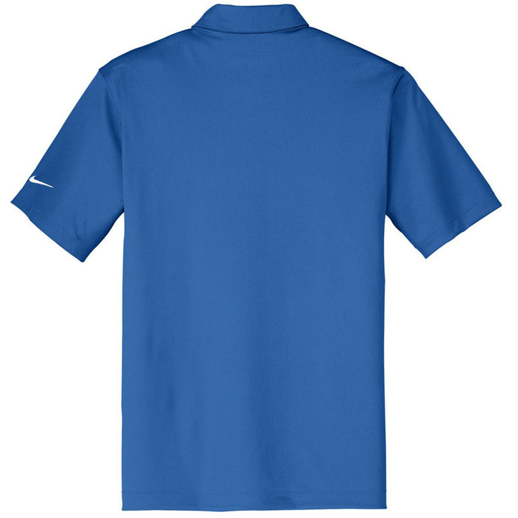 Nike Men's Gym Blue Dri-FIT Short Sleeve Vertical Mesh Polo