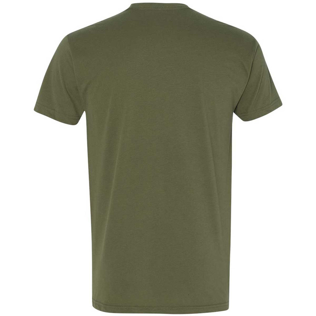 Next Level Men's Military Green Premium Fitted Sueded Crew