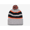 Pacific Headwear Heather Black/Orange Loose Fit Pom-Pom Beanie