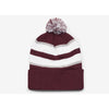 Pacific Headwear Maroon Loose Fit Pom-Pom Beanie