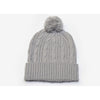 Pacific Headwear Silver Cable Knit Pom-Pom Beanie