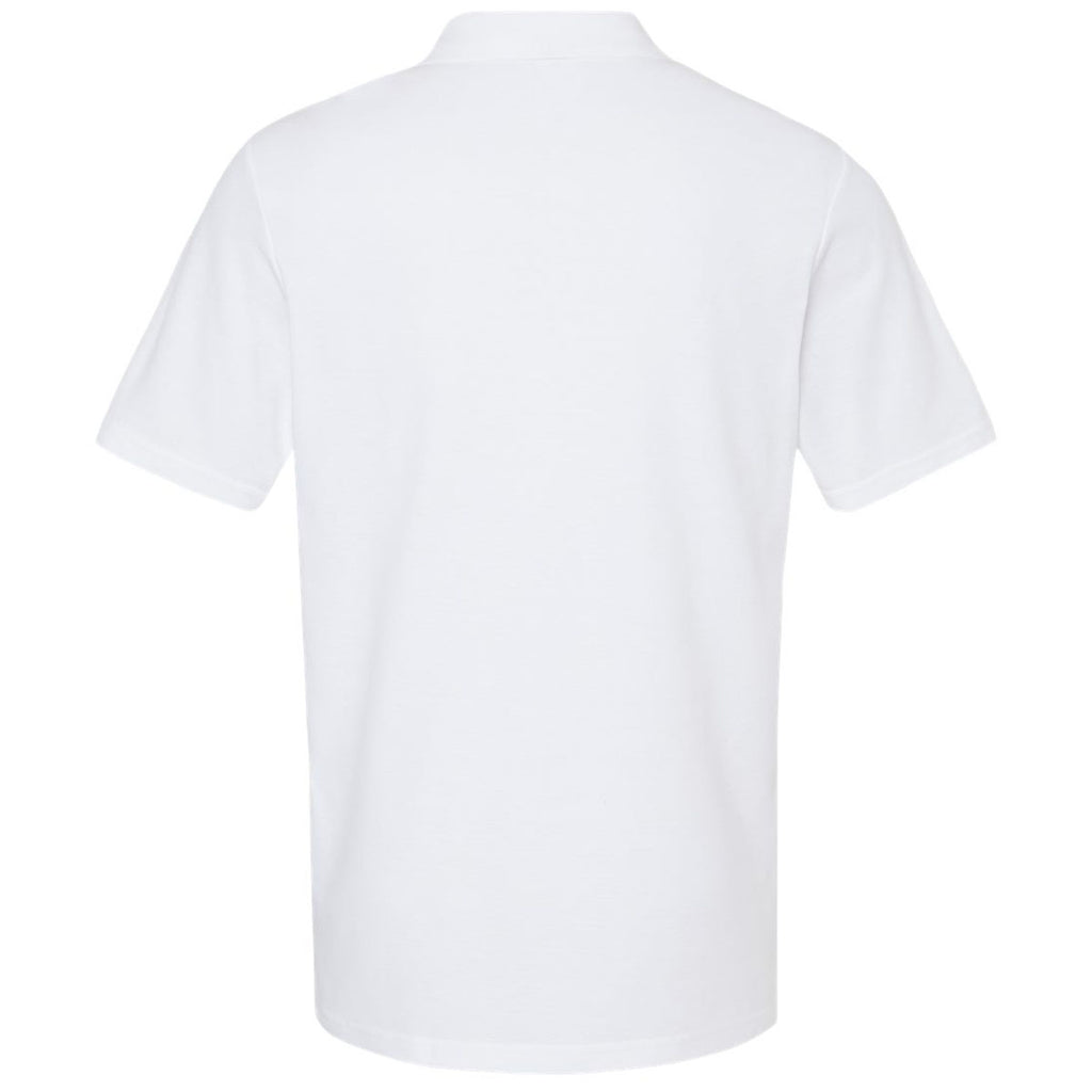 Gildan Men's White Softstyle Adult Pique Polo