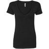 Next Level Women's Black CVC Deep V Tee