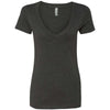 Next Level Women's Charcoal CVC Deep V Tee