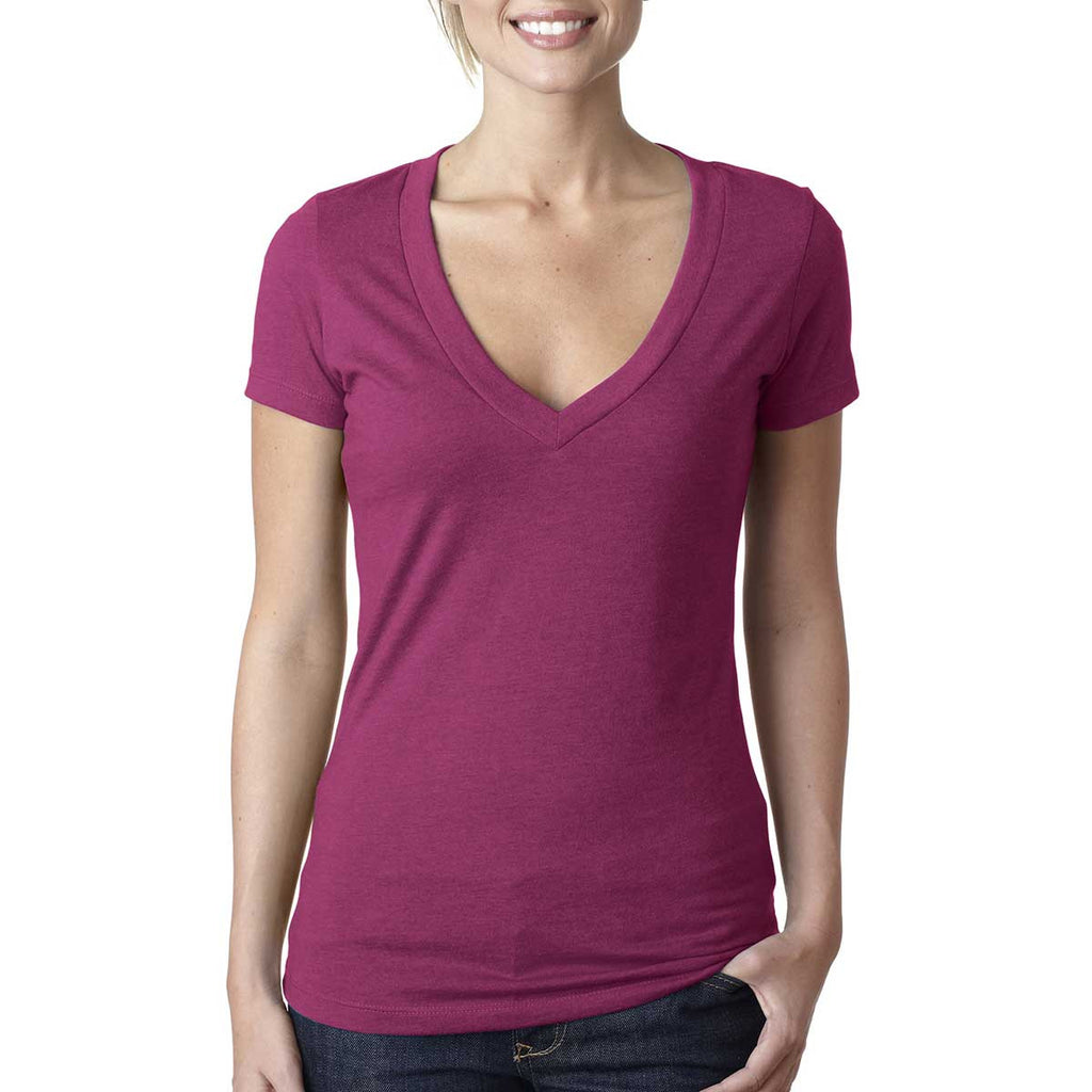 Next Level Women's Lush CVC Deep V Tee