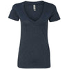 Next Level Women's Midnight Navy CVC Deep V Tee