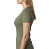 Next Level Women's Military Green CVC Deep V Tee