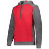 Augusta Sportswear Men's Scarlet/Carbon Heather Three-Season Fleece Pullover Hoodie