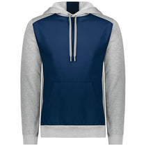 Augusta Sportswear Men's Navy/Grey Heather Three-Season Fleece Pullover Hoodie