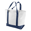 UltraClub White/Navy Bay View Giant Zippered Boat Tote