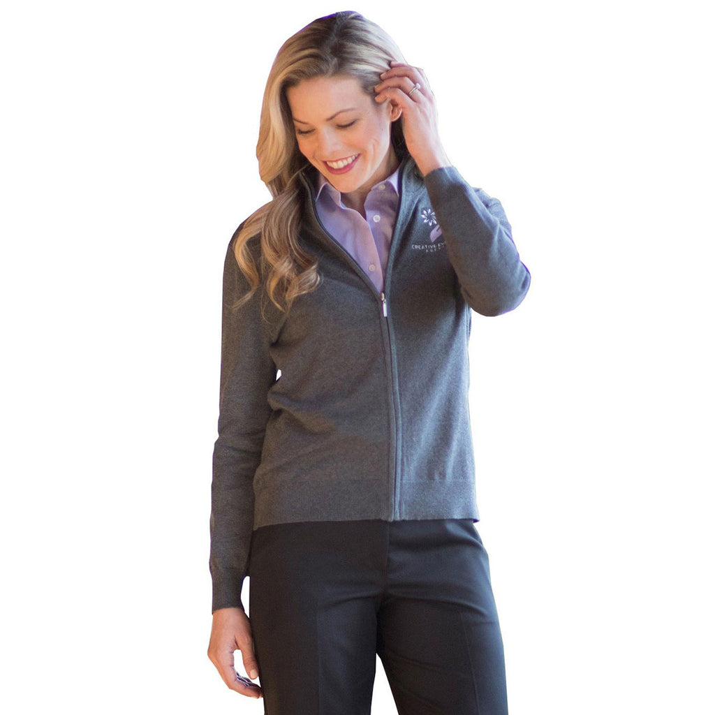 Edwards Women's Smoke Heather Full-Zip Cotton Cardigan